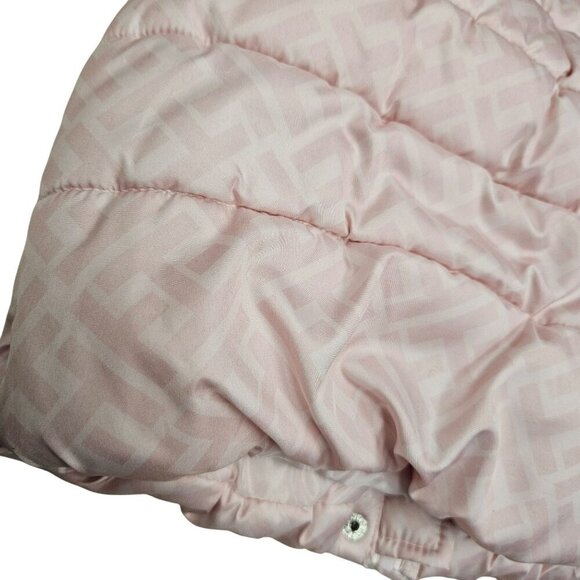 Tommy Hilfiger Baby Girl Puffer‎ Vest 12M Pink Quilted Heart Stripe Zipper Snap - Picture 3 of 8